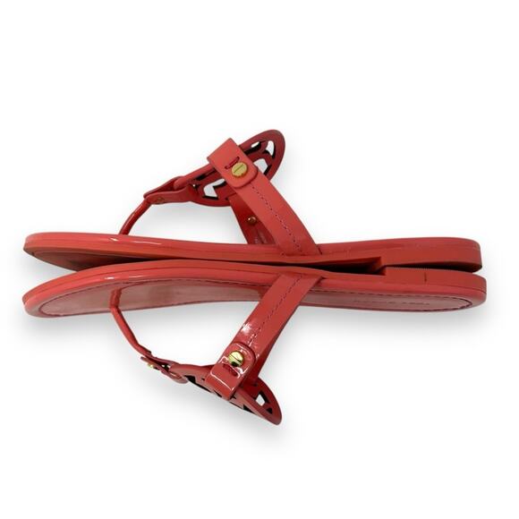 Tory Burch Patent Leather Miller Sandal Coral Crush 7 Women’s - Picture 7 of 12